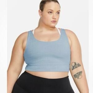 Nike Yoga Luxe Infinalon Cropped Tank Women's Plus Size 1X pastel blue